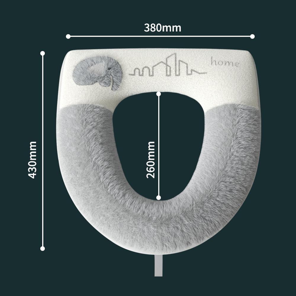 Premium Accessories High Quality Universal Soft Toilet Seat Cover Mat with Toilet Lid Lifter Thicker Warmer Washable Toilet Lid Pad Cover Bathroom