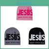 Jesus Cross Logo Knit Cap With Soft Acrylic Material For Fall And Winter Wear