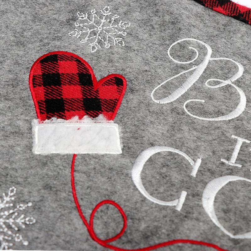 Black Red Check Christmas Tree Skirt for Merry Xmas Holiday Party Supplies Slim Tree Mat Wedding Decoration Ornaments