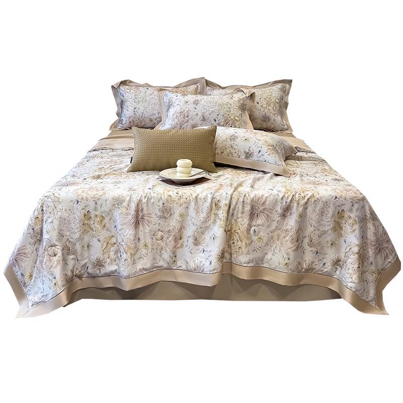 

LENGARY 60s Tencel Hollow-Out Print Summer Quilt Set