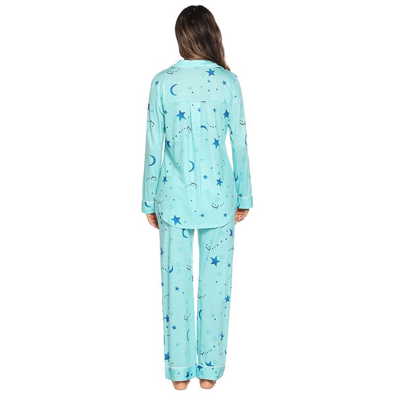 Women's 2025 Spring/Summer Modal Pajama Set - Long Sleeve Cardigan, Two-Piece Homewear