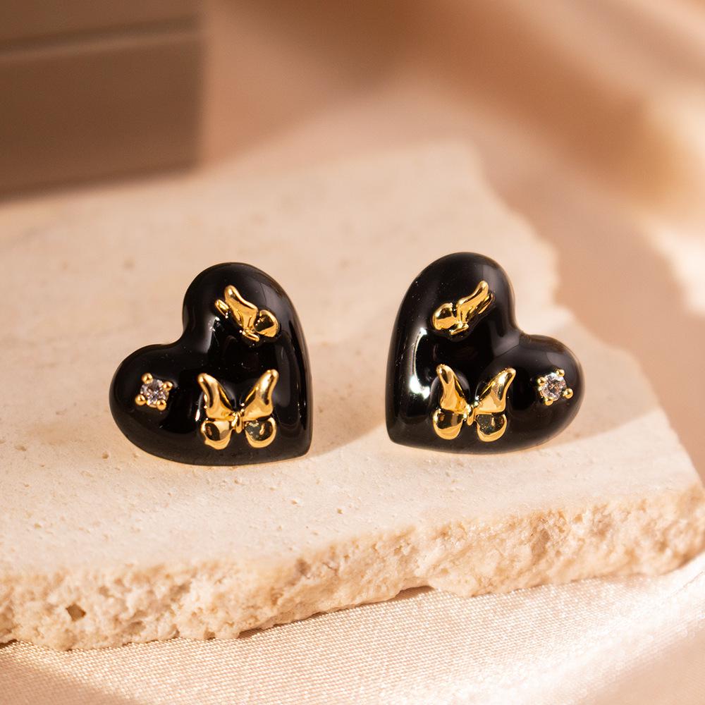 Elegant Black Diamond Silver Needle Earrings: High-End, Fashionable, Versatile Luxury