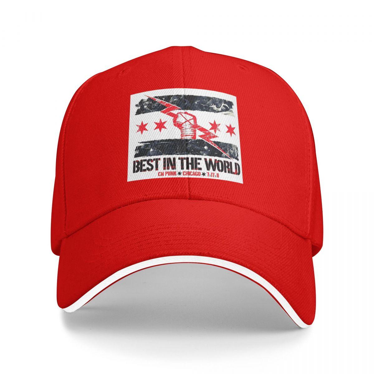 AEW CM Punk Профессиональный рестлинг Бейсболки Snapback Кепки-бейсболки Дышащие Повседневные Кепки для улицы Унисекс One Size