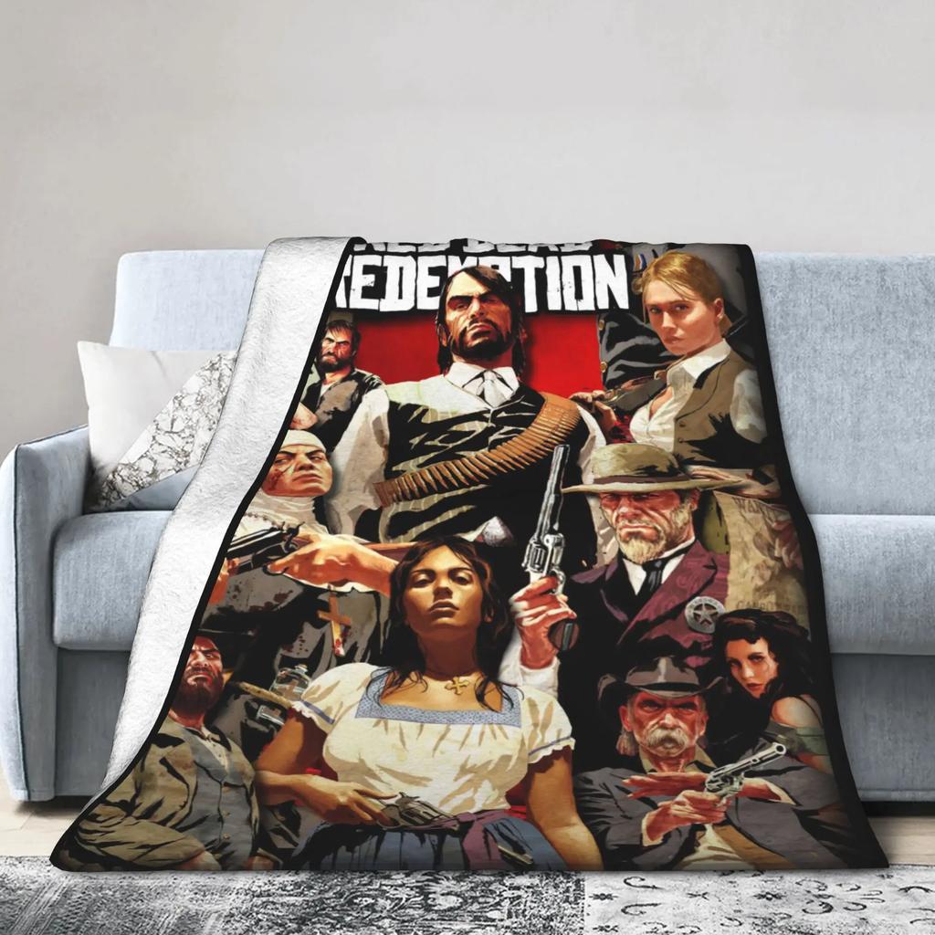 RDR Video Game Inspired Soft Warm Blanket for Bedding Throws Home Decor Perfect for Autumn Kids and Fashionable Bedspread Use