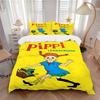 Pippi Adventure Print 3Pcs Bedding Setduvet Cover With 2 Bedropillowcase Home Birthday Gift