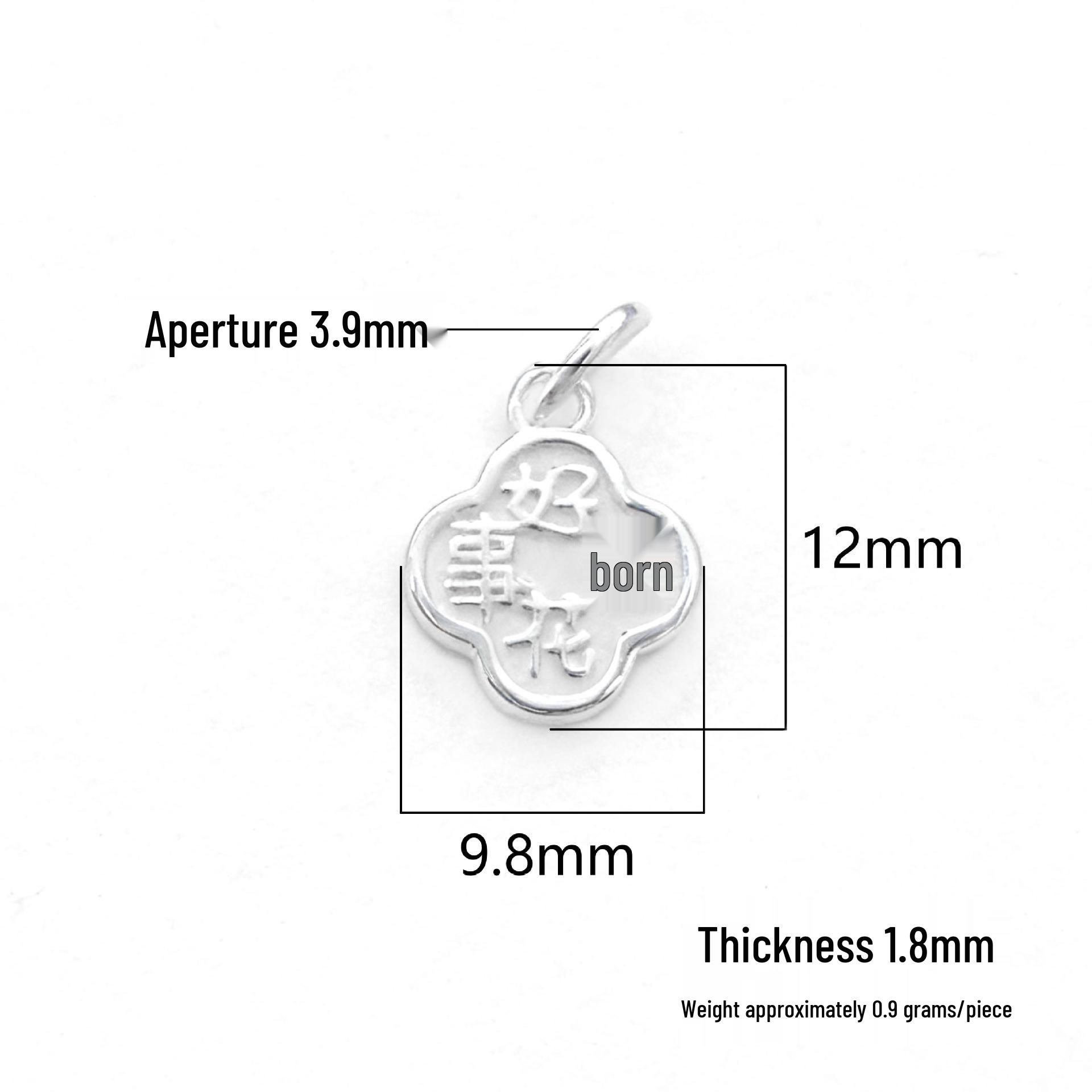 S925 Sterling Silver Auspicious Charm Pendant for DIY Rope and Beading Jewelry S925 Silver