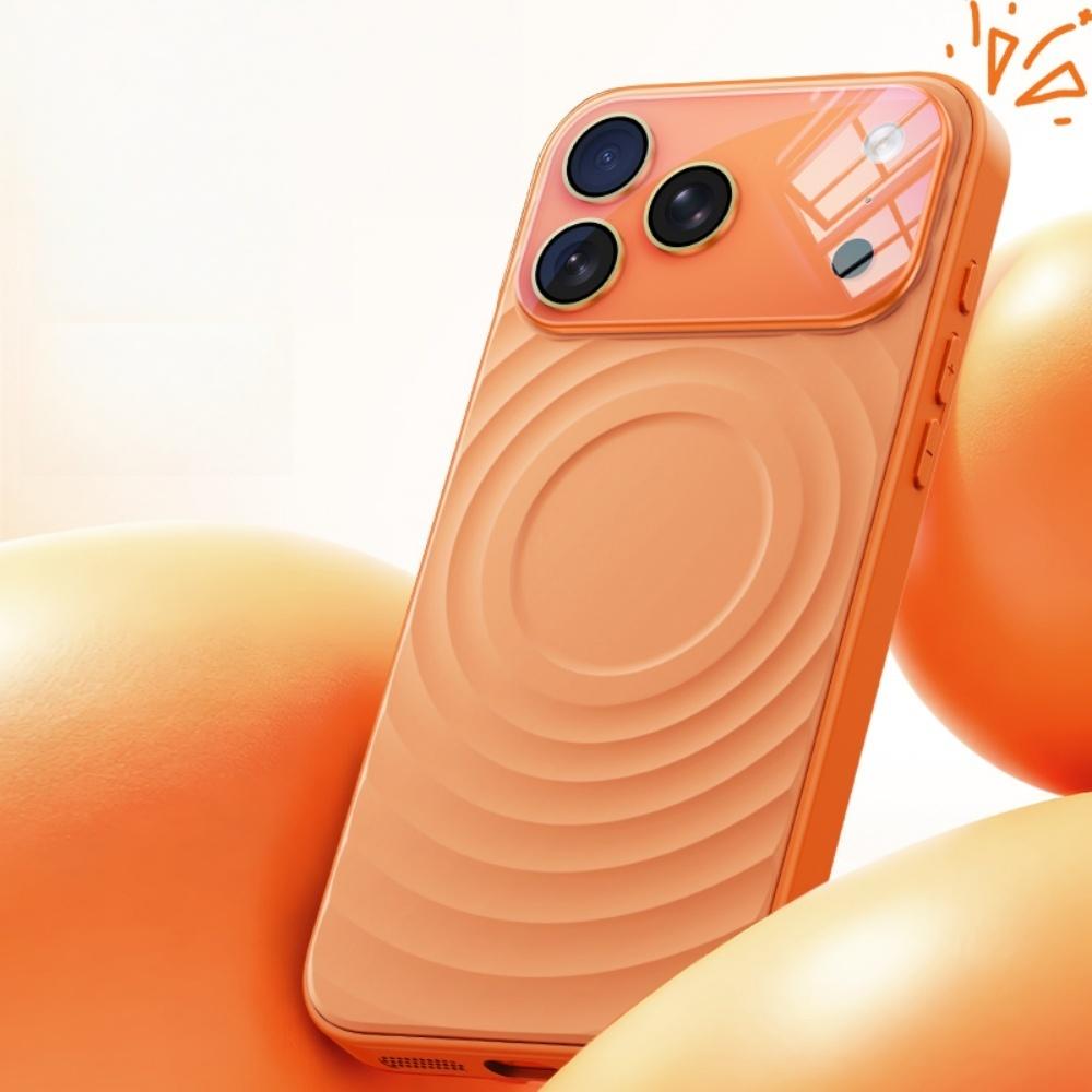 Official Phone Case for 17 16 15 Pro Max Coque Camera Protector Water Ripple Silicone for MagSafe Magnetic Soft Cover