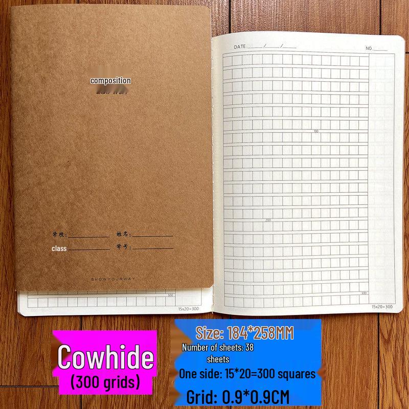 16K Large 400-Grid Prompt Composition Book: 100-Word Prompts, 300-Word Grids, B5 Diary for Students