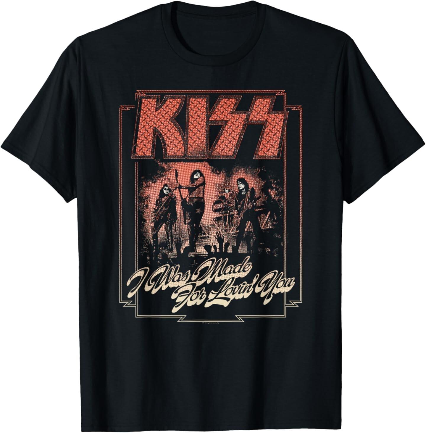 KISS - Black Lovin You T-Shirt Mens Womens Tees Top, Men, Unisex-Adults, Short Sleeve, Small 2XL