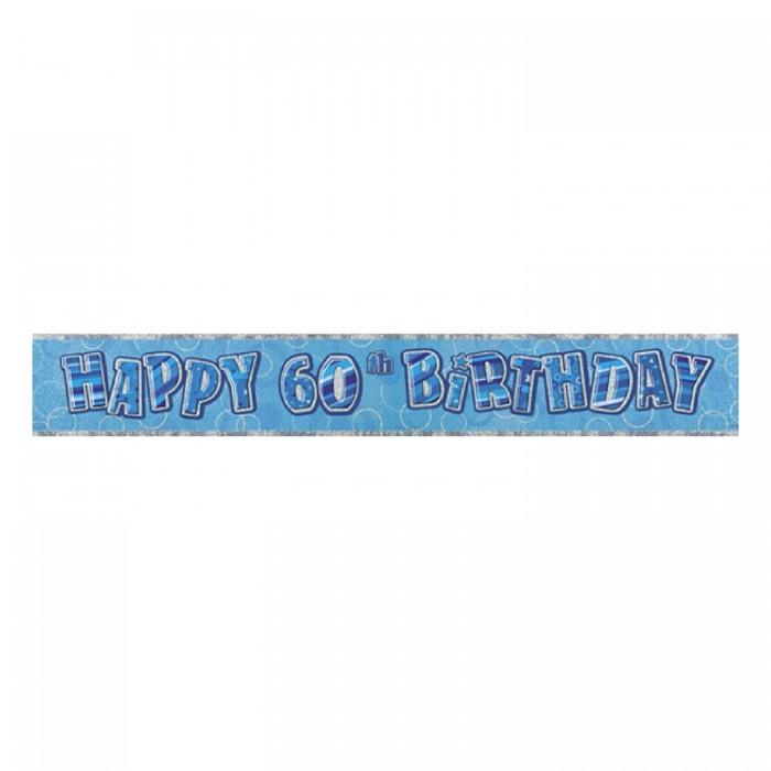 Unique Party Happy 60th Birthday Foil Glitz Banner