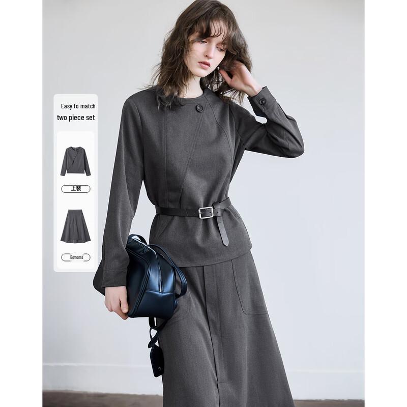 Women s Relaxed Button Top & A-Line Skirt Two-Piece Set XL