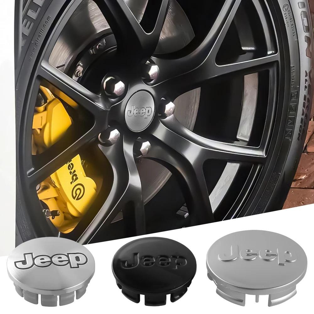 CXVSUD1 4PCS ABS Electroplated Car Wheel Center Hub Caps for Jeep Renegade Wrangler JK Grand Cherokee Compass Patriot Auto Accessories