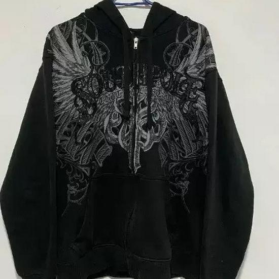 Custom Black Four-Leaf Clover Zipper Hoodie Sweatshirt for Teens