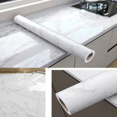 Self-adhesive Peel and Stick Backsplash Marble Pattern Waterproof Wall Panels Home Decor Oil Proof Stick Tile