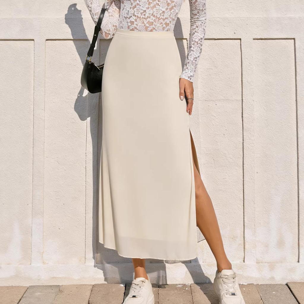 Jupes Longues Décontractées à Maille fendue taille haute sexy d'été pour femmes Tendance Y2K Midi Boho Florales Bodycon Tenues