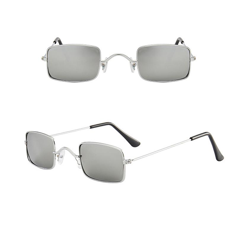 Square Womens Sunglasses Alloy Metal Small Frame Clear Single Bridge Men's Sun Glasses Vintage Chic Female Shades Red Yellow