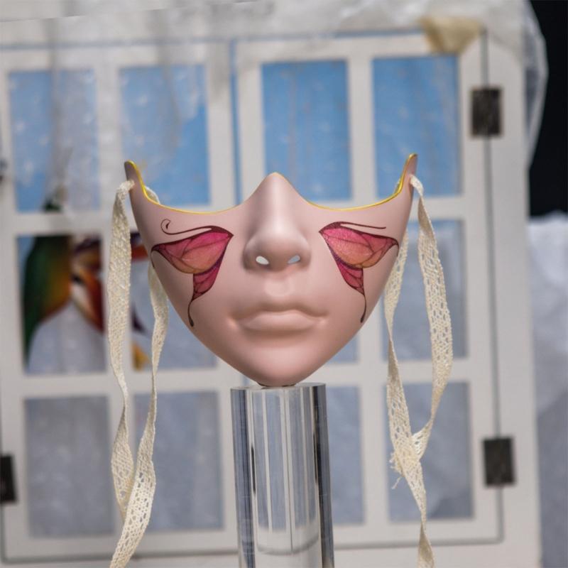 Masquerade Mask Beauty Mask Mechanical Half Face Mask Party Mask Halloween Cosplay Mask for Women Men Aesthetics Mask