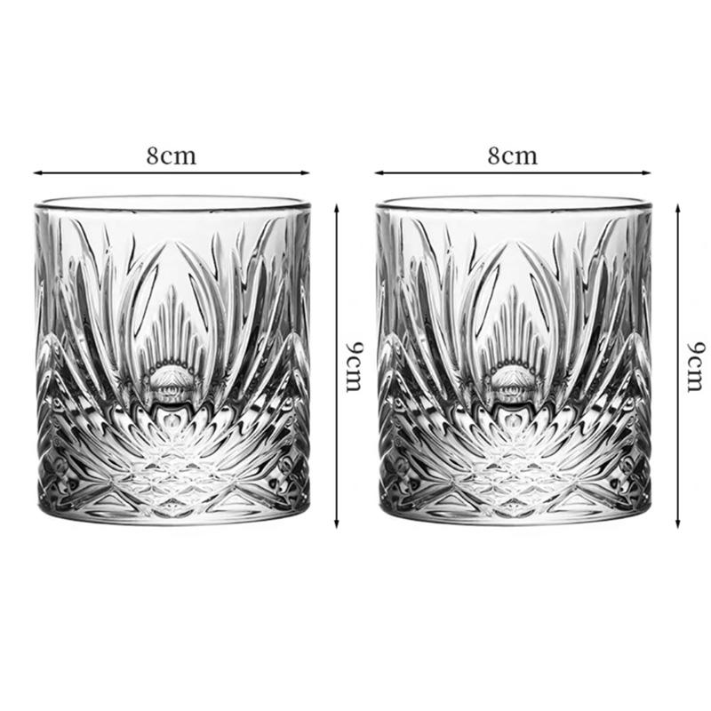 2pcs Sets Cocktail Glass Thick Bottomed Wine Glass Whiskey Glass Creative Ice Hockey Cup Coffee Mug Drinking Glasses Party Tools