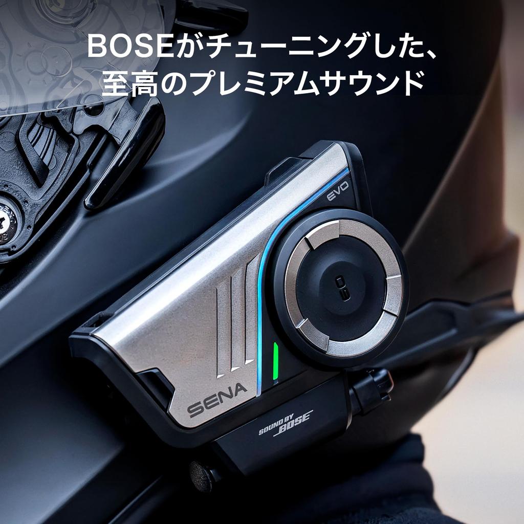 Sena 60S EVO Motorcycle Bluetooth Communication Headset with Sound by Bose, Mesh 3.0 & Wave Intercom, IPX7 Waterproof, Dual Helmet Clamp Kit, Bluetoot