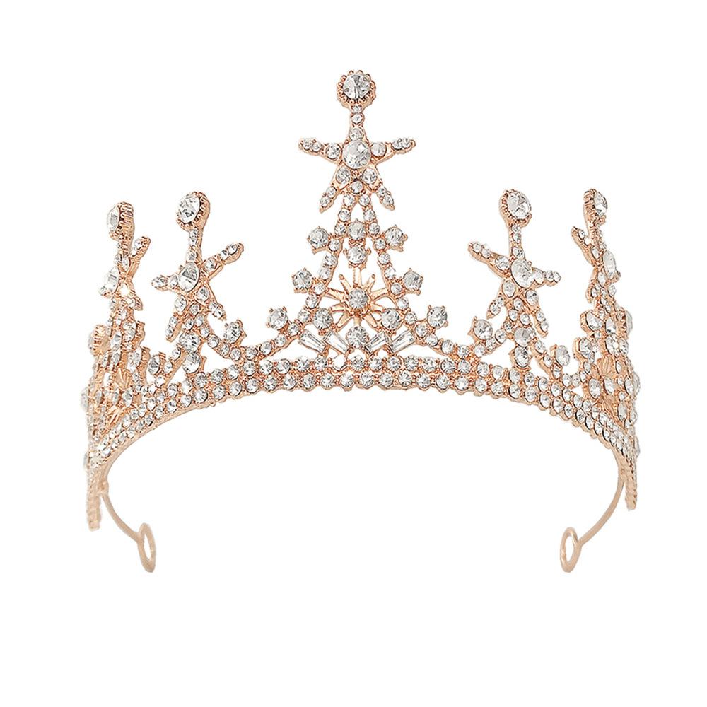 

Новые свадебные аксессуары для волос Звездная свадебная корона Головной убор Медь Элегантная Роскошная Свадебная повязка на голову Аксессуары Корона