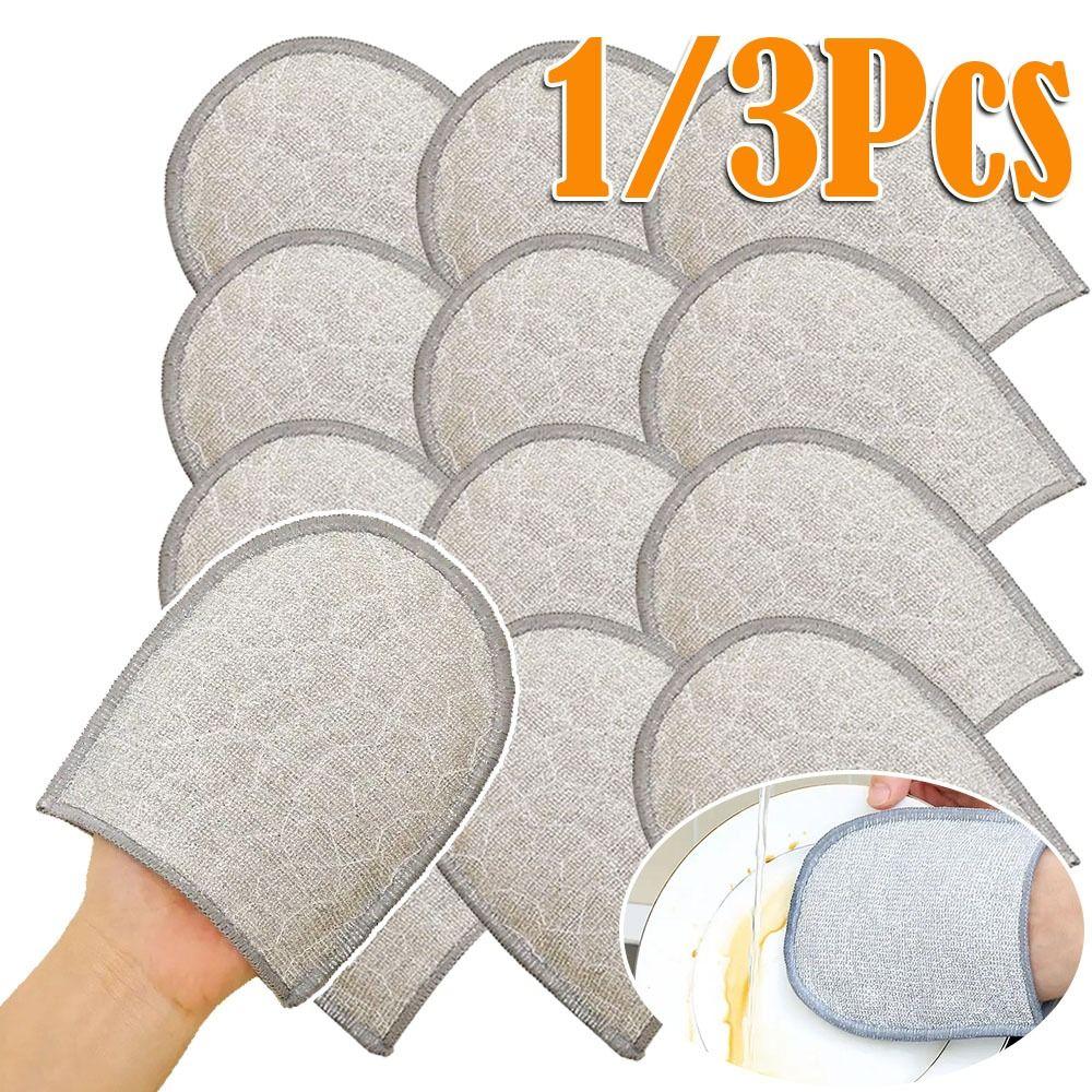 1/3Pcs New Reusable Washing Sponge Double-sided Kitchen Cleaning Tool Cleaning Cloth Kitchen Clean Brushes