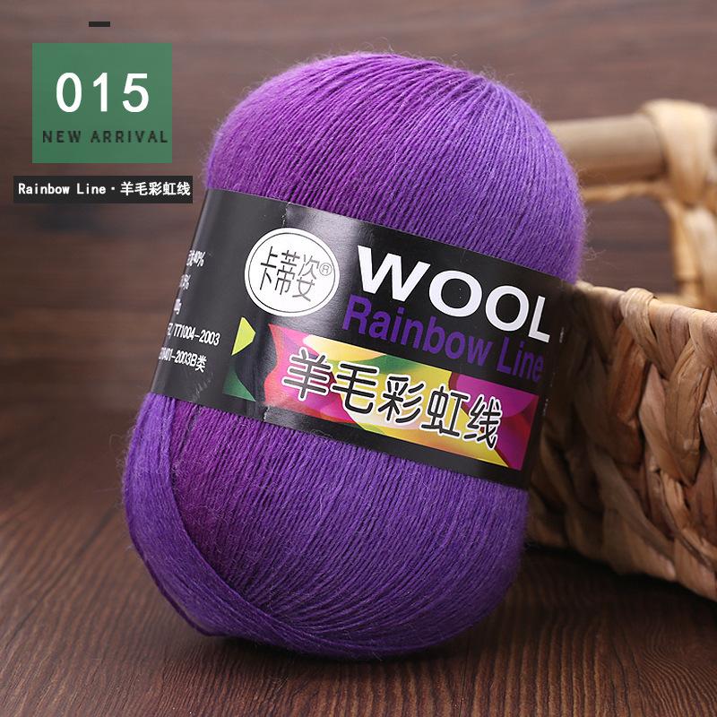 100g Wool Yarn Dye Rainbow Wool Flower Gradient Medium Thick Stick Needle Wool Hand Knitting Hat Coat Scarf Line