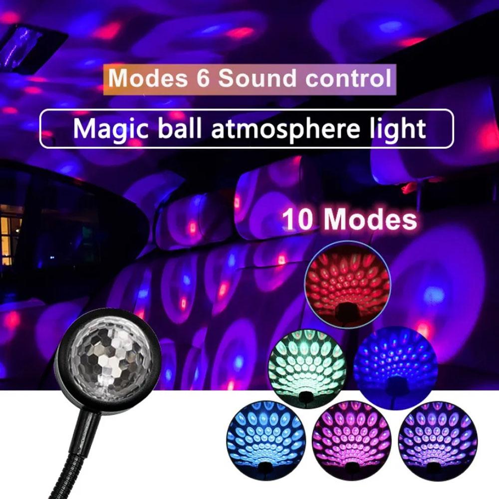 10 Modes with Voice Control 5V USB Colorful Projector Lamp Home Decor Night Light Portable Atmosphere Photography Neon Light