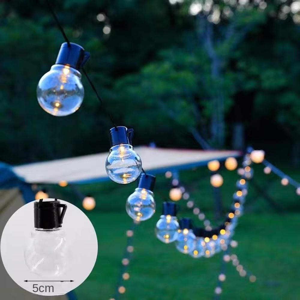 LED G50 Battery-Powered Outdoor String Lights for Camping Awnings - Luminous Large Round Bulbs