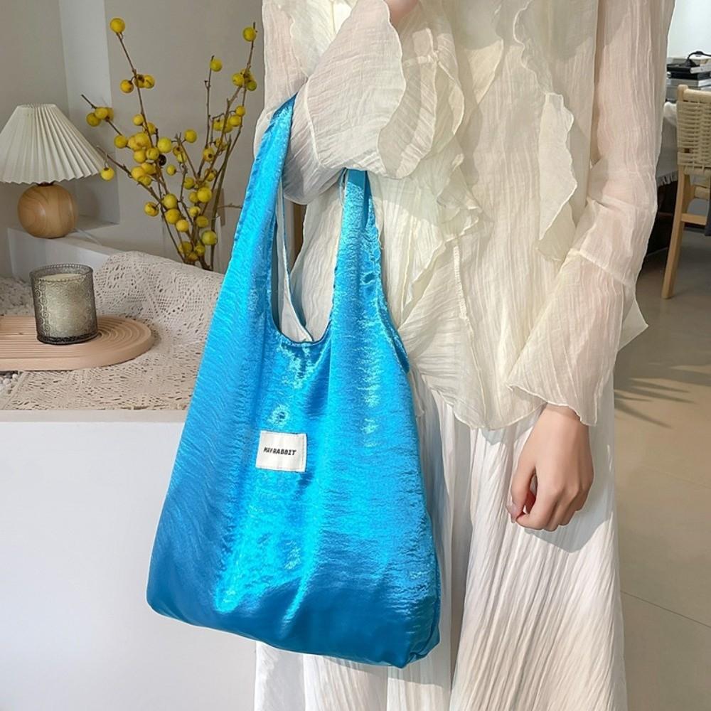 Große Kapazität Einfache Umhängetasche Elegante Unterarm-Einkaufstasche Satin-Seiden-Tragetasche Mädchen