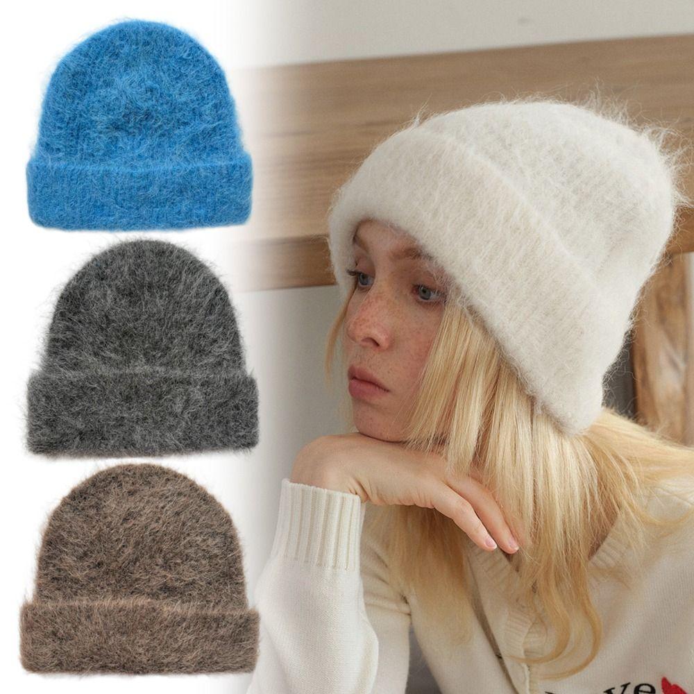 Winter Warme Alpaka Wolle Mützen Verdicken Warm Halten Mützen Kälteschutz Mütze Damen Accessoires