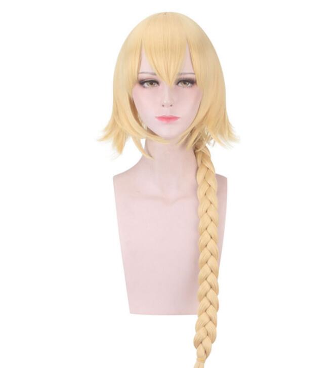 

Желтый длинный парик с косой, косплей, Fate Apocrypha, костюм Жанны Д Арк, термостойкие синтетические волосы, женские парики для косплея 90CM жёлтый