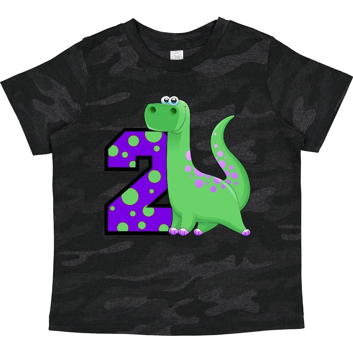 Inktastic 2nd Birthday Dinosaur Toddler kids boys T-Shirt Two Second Child Preschooler Kid 110