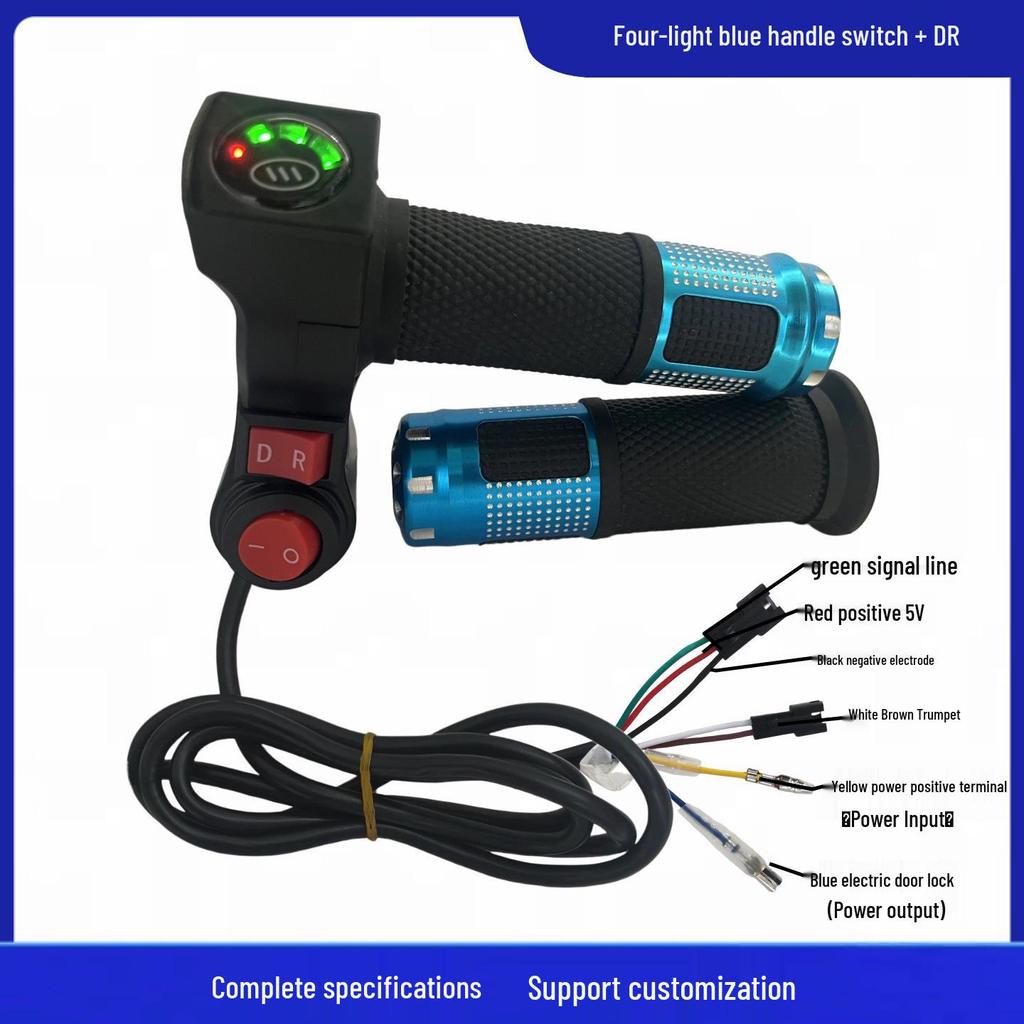 Four-Light Switch & Reverse Voltage Display E-Vehicle Throttle Twist Grip