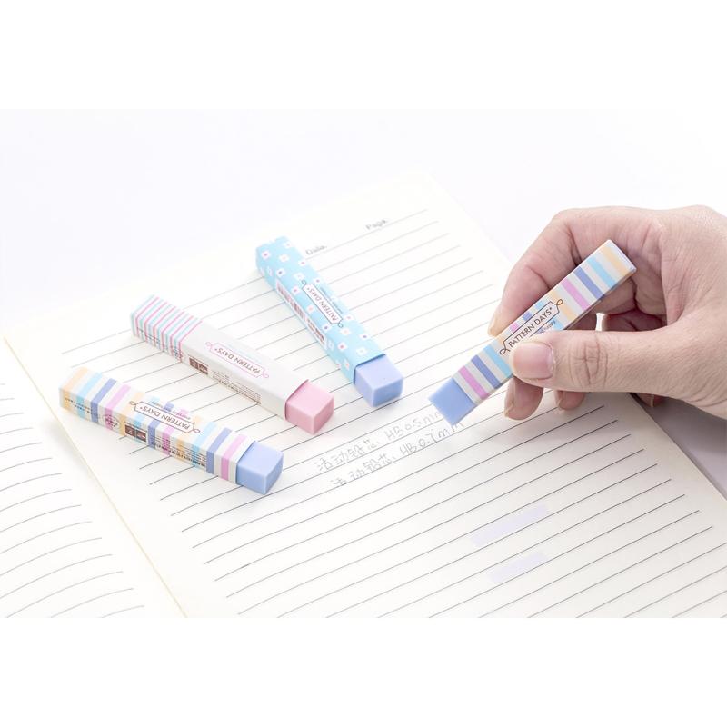 Eraser Candy-colored Small Fresh Floral Pattern Long Strip Eraser Less Crumbs Ultra-clean Student