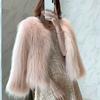 Imitation fox fur imitation coat women's short autumn and winter light thin cotton imitation mink fur coat