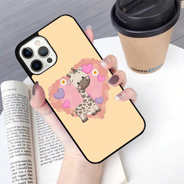 Cute Cartoon GirafPhone Case For Apple iPhone 17 Air Pro Max Plus Coque For iPhone 17 Air 14 15 16 13 12 Max Cover