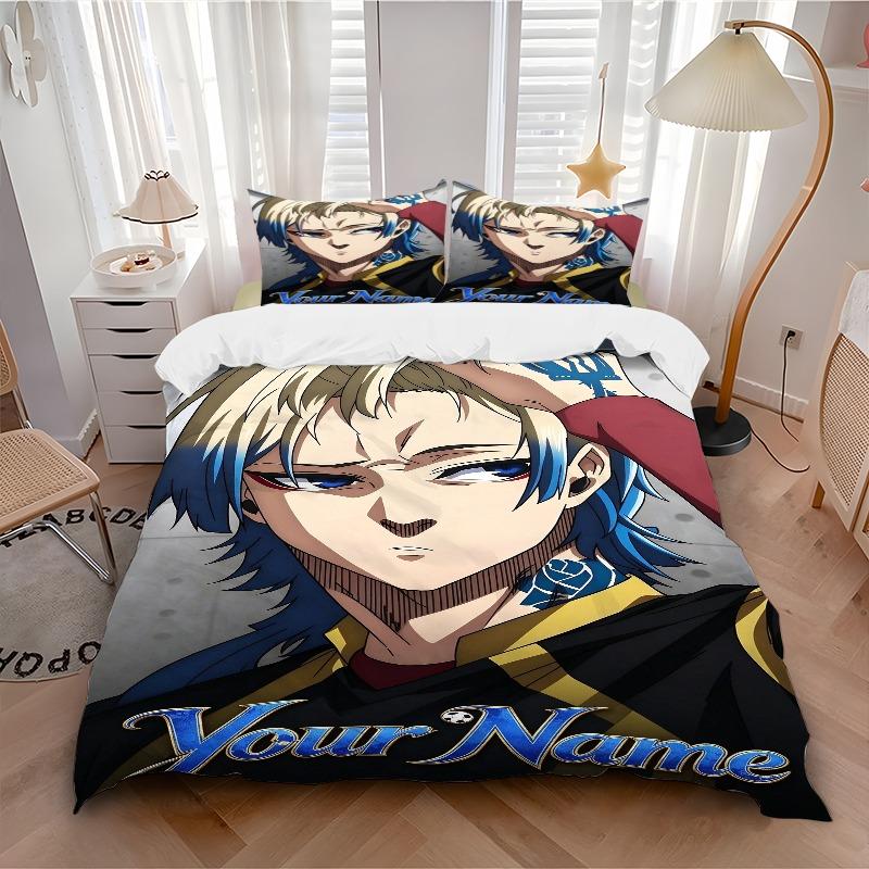 Name Bedding Set Personalized Washable Custom 3Pcs Duvet Cover Pillowcases Soft Microfiber Home Bedroom Gift