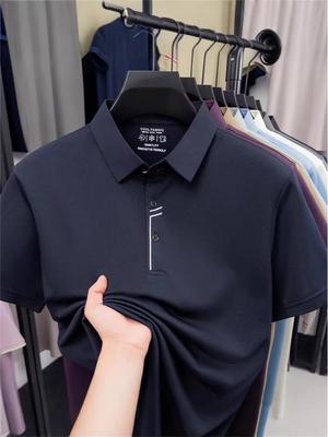 Men's Summer Plain Polo Shirt - Business Casual Short Sleeve T-Shirt with New Lapel Design.