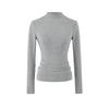 Women's Slim Fit Long Sleeve Cashmere T-Shirt with Half-High Collar for Spring and Autumn