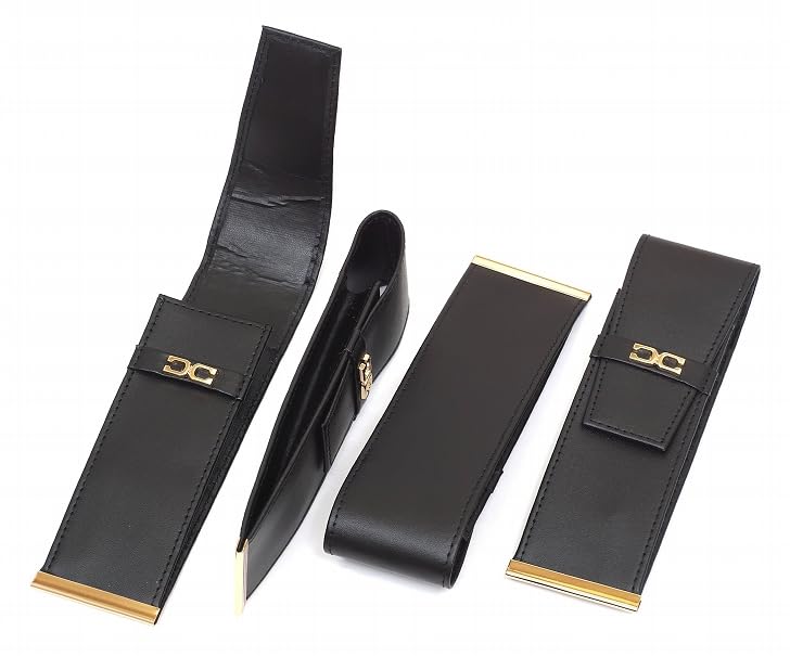 Metal Pitch Grip Silver Recycled Cowhide Leather Pen Case Set with Ecometal & BP/SP T23-AU023-WZS2062BPSP