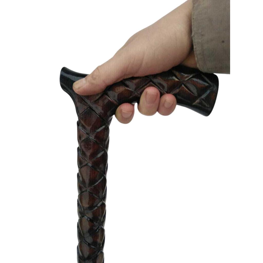 Christmas Hand Head Carved Wooden Walking Stick Designer Style Cane Best Gift
