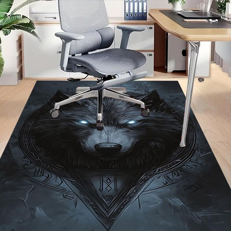 1pc Wolf Head Carpet, Office Rug Outdoor Mat Home Decor Area Carpet Festival