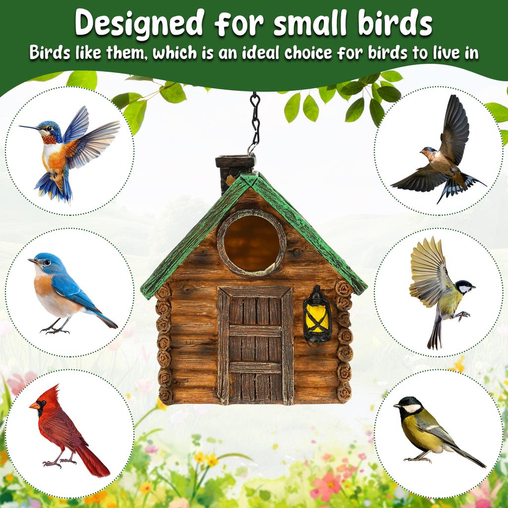 Outdoor Hanging Bird House Resin Waterproof Parrot Bird Nest Breeding Sleeping Box Garden Decoration Tree Hanging Birdhouse