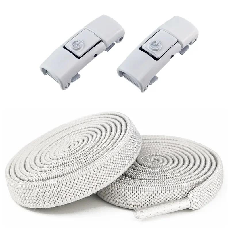 

1 пара шнурков без завязывания, шнурки с зажимом, без завязок, эластичные шнурки для кроссовок, детские, взрослые, расширенные плоские шнурки для обуви 100cm