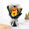 1PC Graduation Gift Sunflower Hand-Knitted Simulation Flower Flower Bouquet Soap Flower Photography Props Doctor Bear Party Decor