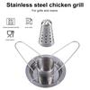 Ølboks Kyllingstekerstativ med smaksbeholder Fjærkresteker i rustfritt stål for grill