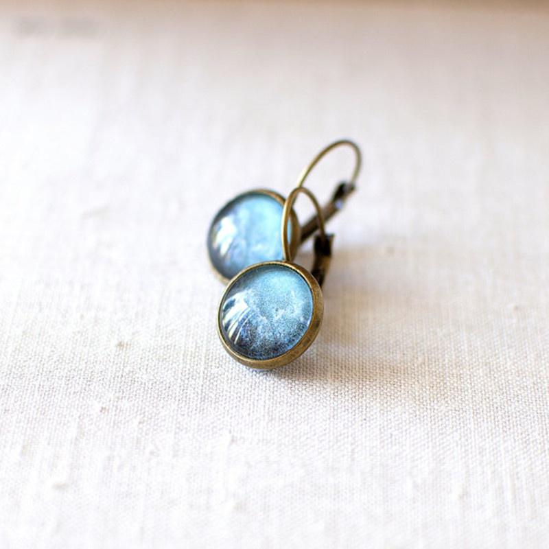 Cumpără Blue Galaxy Earrings. Space Earrings. Universe Earrings. Glass Dome Earrings. Galaxy