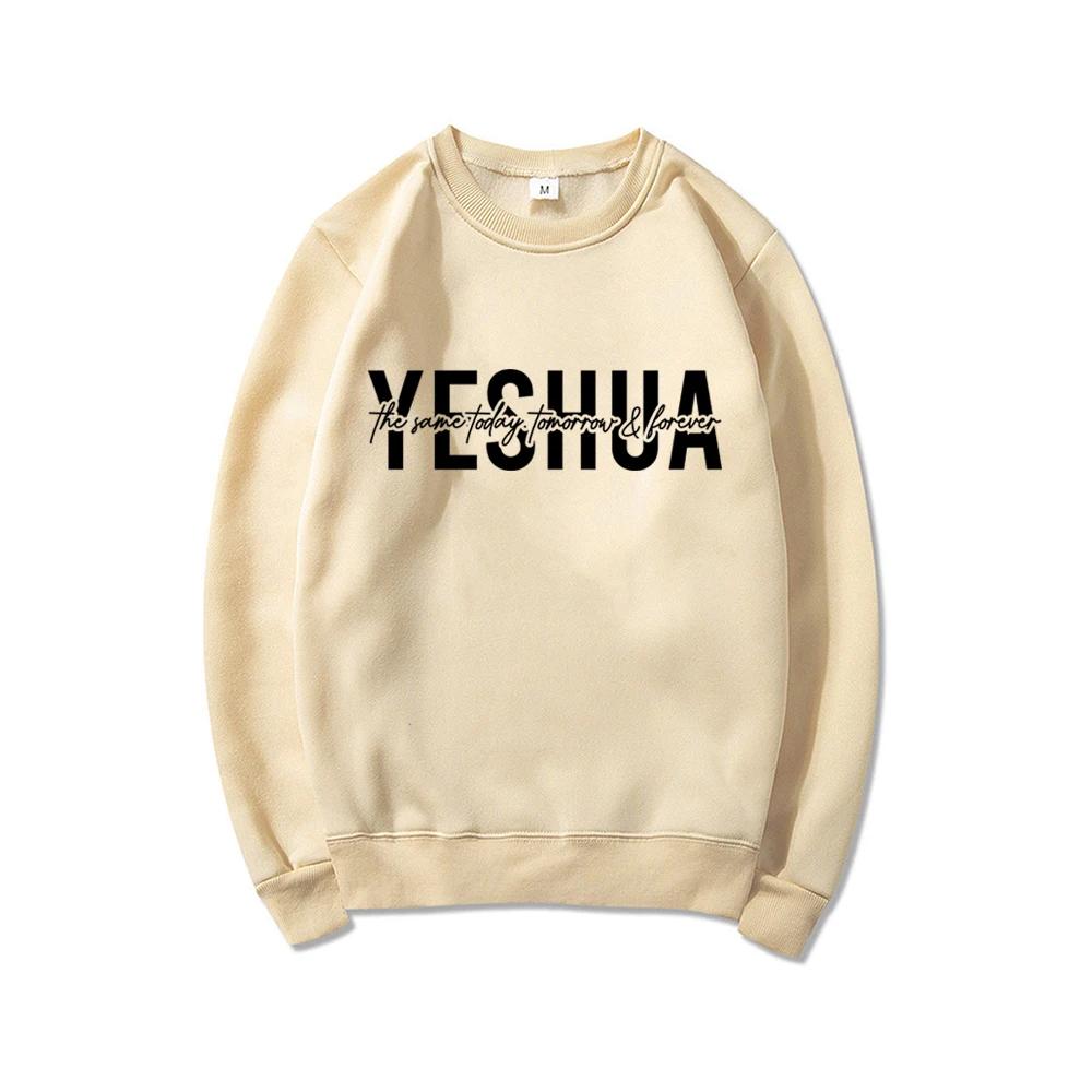 Yeshua Sweatshirt Christian Apparel Religious Hoodie Bible Verse Pullover Women Long Sleeve Crewneck Sweatshirt Christian Gifts