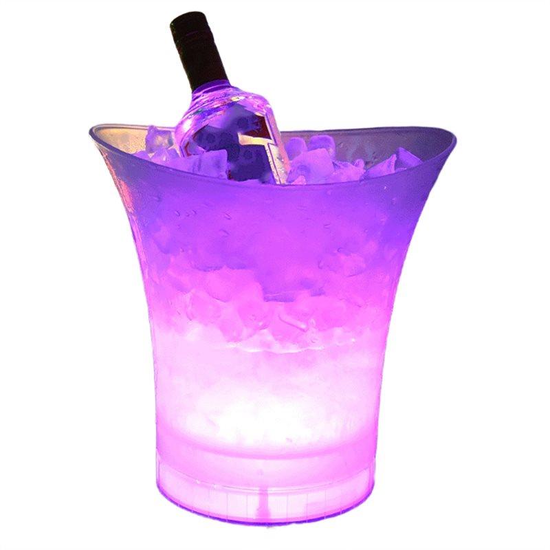 LED Ice Bucket, Illuminated Champagne Bucket, Waterproof Plastic Bar, Champagne Crate, Beer