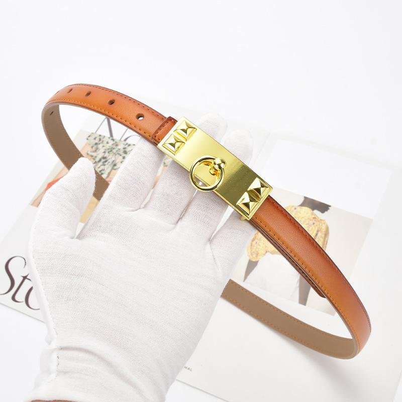 New Summer Dress with Thin Belt Commuter Style Double-sided Second-layer Women's Thin Belt with Jeans and Casual Pants